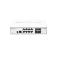 MikroTik Smart Switch, CRS112-8G-4S-IN 8x Gigabit Ethernet, 4x SFPcages, 400MHz CPU, 128MB RAM, desktop case, RouterOS L5 - 1