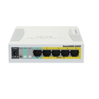 Mikrotik SOHO switch routerboard, RB260GSP, Flash Storage: 128 KB, PoEin: Passive, PoE out: Passive, 5* 10/100/1000 Ethernet por - 1