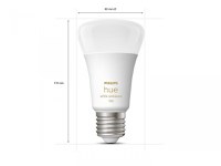 Pachet 3 Becuri LED inteligente Philips Hue A60, Bluetooth, E27, 8W (75W), 1100 lm, lumina alba (2200-6500K) + Consola Hue Bridg - 2