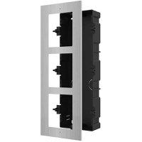 Panou frontal pentru 3 module videointerfon modular Hikvision DS-KD- ACF3/S permite conectarea a 3 module de videointerfon modul - 1