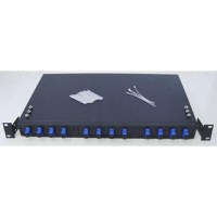 Patch panel optic ODF 19"/1U, echipat frontal cu 12 adaptori simplex SC/PC, 4 suporti intrare cabluri in spate, echipat cu caset - 1