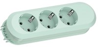 Prelungitor Bachmann SMART 3xCEE7/3, fara intrerupator, lungime cablu 1.5m, H05VV-F 3G1.5 Mint Green, nedemontabil - 1