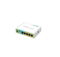 ROUTER MIKROTIK RB750UPR2, hEX PoE lite, 5xLAN Fast Ethernet (four withPoE out), USB, 64MB RAM, RouterOS L4,plastic case and PSU - 1