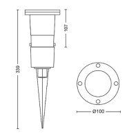 Spot LED pentru exterior cu spike Philips Puled Spike, 1xGU10, 5W (50W), 395 lm, lumina calda (2700K), IP44, 97x97x105mm, Negru - 1