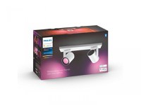 Spot LED RGB Dublu Philips Hue Argenta, Bluetooth, 2xGU10, 2x5.7W, 2x350 lm, lumina alba si color (2000-6500K), IP20, Metal, Alb - 1