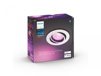 Spot LED RGB incastrat Philips Hue Centura, Bluetooth, GU10, 5.7W, 350 lm, lumina alba si color (2000-6500K), IP20, 9cm, Alb - 3