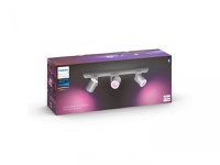 Spot LED RGB Triplu Philips Hue Argenta, Bluetooth, 3xGU10, 3x5.7W, 3x350 lm, lumina alba si color (2000-6500K), IP20, Metal, Ar - 1