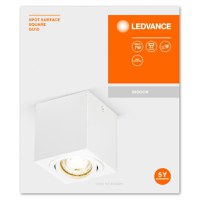 Spot Ledvance Surface Square, 1xGU10, max. 7W, IP20, 8x9.5cm, montaj aplicat, Alb - 1