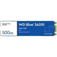 SSD WD Blue SA510 500GB SATA, M.2 2280, Read/Write: 560/510 MBps, IOPS 90K/82K, TBW: 200 - 1