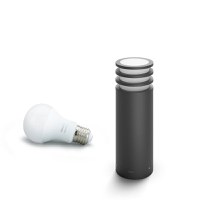 Stalp LED pentru exterior Philips Hue Lucca, 1xE27, 9W (60W), 806 lm, lumina calda (2700K), IP44, 400x142mm, Antracit - 11