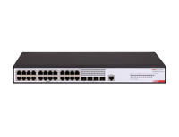 Switch Hikvision DS-3E2528-HI-24T4F: 24 × Gigabit RJ45 port,4 × Gigabit fiber optical port, capacitate: 56 Gbps, alimentare: AC： - 1