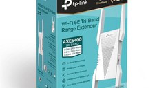 TP-link AXE5400 Wi-Fi6E Mesh Range Extender, Tri-Band, RE815XE, 1 Port Ethernet Gigabit, 2 Antene externe, Standarde Wireless: I