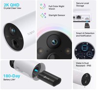 TP-Link camera Supraveghere WIFI, wireless TAPO C420S1, Senzor: 1/3", Rezolutie: 2K QHD (2560 × 1440 px), obiectiv: F/NO: 1.61± - 4