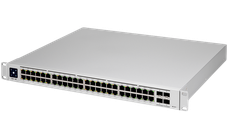 Ubiquiti Layer 3 switch with (48) GbE RJ45 ports and (4) 10G SFP+ ports.