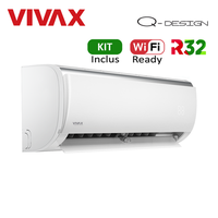 Aer conditionat Vivax ACP-18CH50AEQI Wi-Fi Ready, Q-Design, Kit de instalare inclus, R32, Inverter, 18000 BTU/h, Clasa A++, ecran LCD, Pornire silentioasa, Sleep mode, Turbo mode, Timer, Protectie Anti-Inghet, Autocuratare (Alb) - 1