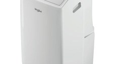 Aparat de aer conditionat portabil Whirlpool PACF29HP W, 9000 BTU, Clasa A+/A++, Dezumidificare, Sleep Mode, Functie Around U, 6th Sense (Alb)