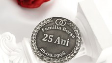 Moneda Aniversara din Argint 925 - 3cm personalizabila