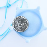 Moneda Botez 3cm din Argint 925 personalizata cu numele si data - 3