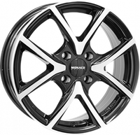 4X100 MONACO WHEELS CL2 Gloss Black / Polished ALIAJ 7 17 - 1