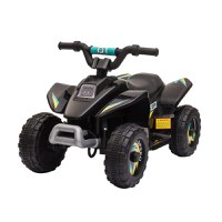 ATV Copii Electric cu Baterie Incarcabila HOMCOM, Viteza 2,8-4,6km/h, Varsta 3-5 Ani, Negru | Aosom Romania - 1