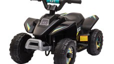 ATV Copii Electric cu Baterie Incarcabila HOMCOM, Viteza 2,8-4,6km/h, Varsta 3-5 Ani, Negru | Aosom Romania