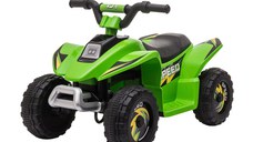 ATV Copii Electric HOMCOM cu Baterie Incarcabila 6V, Viteza 2,8-4,6km/h, Varsta 3-5 Ani, 72x40x45,5cm, Verde | Aosom Romania