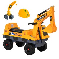 Buldozer excavator HOMCOM, jucarie 2 in 1, 90x28x58cm galben | Aosom Romania - 1