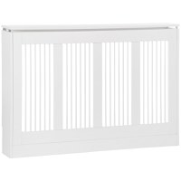 Capac pentru radiator modern din MDF si otel, 120x18x84cm, alb HOMCOM | Aosom RO - 1