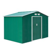 Casuta Pentru Unelte de Gradina Outsunny, Lamiera si Fier Verde 277x191x192cm | Aosom RO - 1