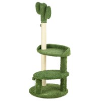 Copac pentru Pisici in forma de Cactus de 111cm, Turn pentru Pisici cu Stalpi de Zgariat, Pat, Mingi, Verde PawHut | Aosom RO - 1