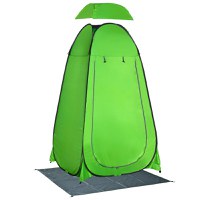 Cort de Dus Outsunny pentru Exterior cu Usa cu Fermoar, Geanta pentru Transport, 126x124x189cm, Verde | Aosom RO - 1