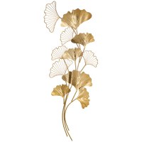 Decoratiune de perete 3D HOMCOM Moderna Frunze de Ginkgo Sculpturi de Perete Agatate Decor pentru Sufragerie | Aosom Romania - 1