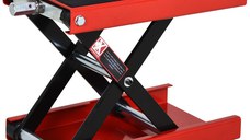 Durhand Suport Ridicare Motociclete Scissor Lift Oțel Platformă Cauciucată Roșu | Aosom Romania