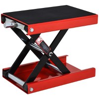 Durhand Suport Ridicare Motociclete Scissor Lift Oțel Platformă Cauciucată Roșu | Aosom Romania - 1