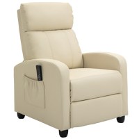 Fotolii recliner cu masaj 8 functii si 5 intensitati68x88x98cm, crem HOMCOM | Aosom RO - 1