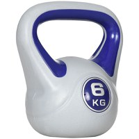 Gantera Kettlebell 6kg cu protectie moale si baza plata din PU si nisip, 20x13x22cm, violet SPORTNOW | Aosom RO - 1