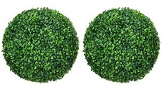 HOMCOM 2 Pack Artificial Tree Boxwood Topiary Balls, 15.75 Inch