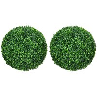 HOMCOM 2 Pack Artificial Tree Boxwood Topiary Balls, 15.75 Inch - 1