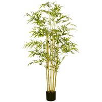 HOMCOM Arbore de Bambus Artificial in Ghiveci, Plante Artificiale, pentru interior si exterior 150 cm, Verde | AOSOM RO - 1