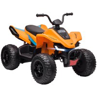 HOMCOM ATV Electric de 12V cu Licenta Mclaren MCL 35 Liveries, Pornire Lenta, Faruri, Slot MP3, Roti cu Suspensie, Varsta de 3-8 ani, Portocaliu - 1