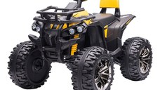 HOMCOM ATV Electric pentru Copii 12V, 3-5 Ani, 100x65x73cm - Negru/Galben | Aosom Ro