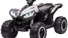 HOMCOM ATV Electric pentru Copii, Motocicletă pentru Copii cu Motor Dublu, 2 Viteze, Roți Late și Faruri LED, 83x53x55.5 cm, Alb | Aosom Romania