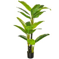 HOMCOM Bananier Planta in Ghiveci Bananier Artificial, Planta Artificiala de Interior si Exterior, 150 cm - 1