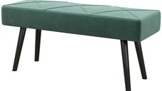 HOMCOM Bancă pentru Capătul Patului cu Căptușeală, Intrare și Bancă de Living din Catifea și Țesătură cu Efect de Oțel, 100x36x45 cm, Verde