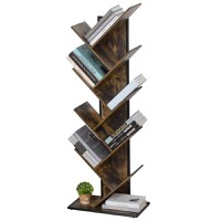 HomCom biblioteca in forma de copac, 50x28x142cm, maro | AOSOM RO - 1