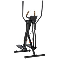 HOMCOM Bicicleta de exercitii eliptica pentru casa si sala de sport cu 4 nivele de rezistenta, monitor LCD si 2 roti, otel si ABS, 90x62x150 cm, negru - 1