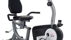 HOMCOM Bicicletă de Exerciții Înclinată Orizontală cu 8 Nivele de Rezistență, Monitor LCD și Scaun Reglabil, 122-137x62x103 cm, Gri | Aosom Romania