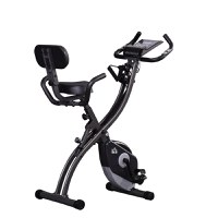 HOMCOM Bicicleta pliabila magnetica cu 8 niveluri de rezistenta, Monitor LCD si inaltime reglabila, 100x54x109cm, gri si negru - 1