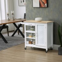 HOMCOM Carucior de Bucatarie 4 Roti, dulap din mdf, dulap cu roti, mobilier de bucatarie | Aosom Ro - 1