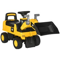 HOMCOM CAT cu Licență pentru Constructii de Condus cu Cupa Manuala, Excavator pentru Copii Mici, cu Claxon - 1